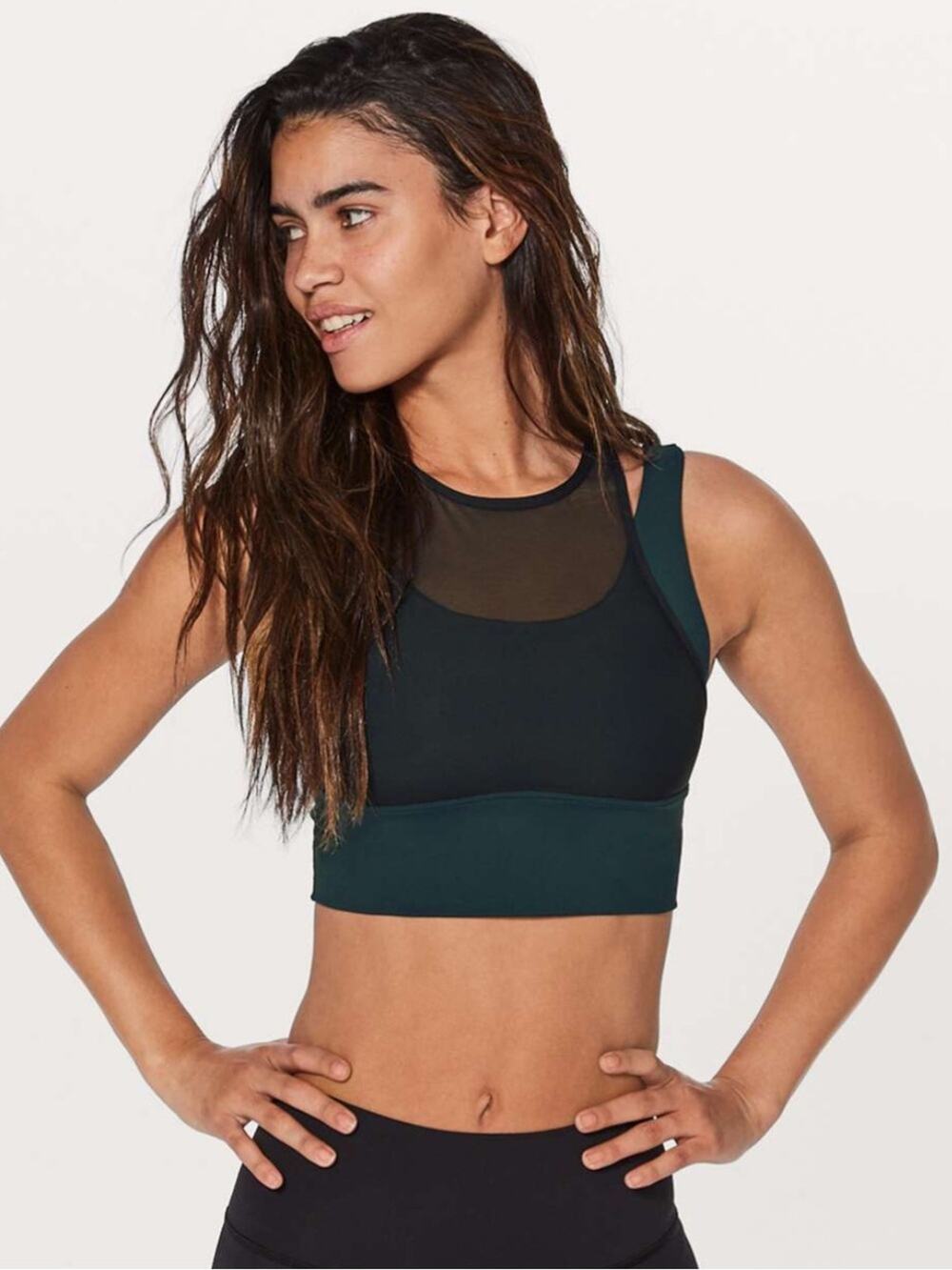 Lululemon Double Tap Bra II in Submarine and Black - Size 4